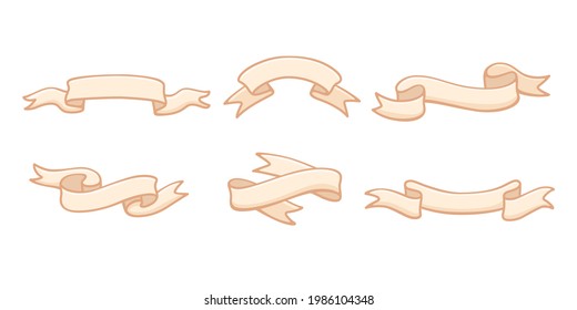 Set von einfachem dekorativem, handgezeichnet Band. Vectordesign-Element.