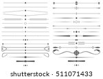 Set of Simple Decorative Page Dividers and Design Elements. Vector Illustration.