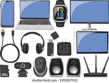 Set Simple Deformed Digital Devices Stock Vector (Royalty Free ...