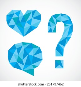 Set of simple  design elements based on polygonal geometric figures