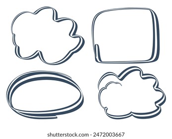 A set of simple design frames. Vector illustration.