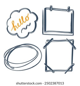 A set of simple design frames. Vector illustration.
