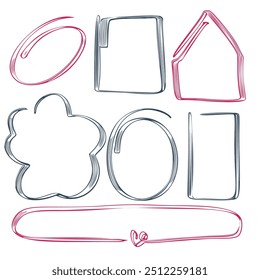 A set of simple design frames. Vector illustration.