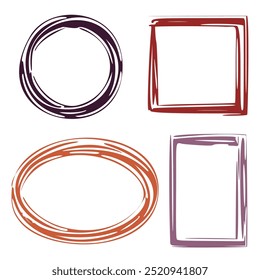 A set of simple design frames. Vector illustration.