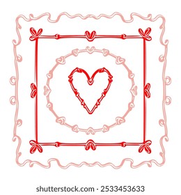 A set of simple design frames. Vector illustration.
