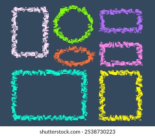 A set of simple design frames. Vector illustration.