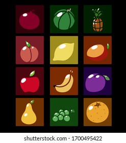 Conjunto de simples y diferentes dibujos animados e iconos 