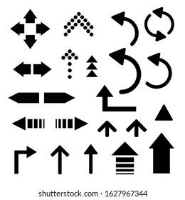 A set of simple different straight and curved icons can be used for web design. EPS 10