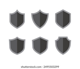 A set of simple and diverse shield shaped icons.