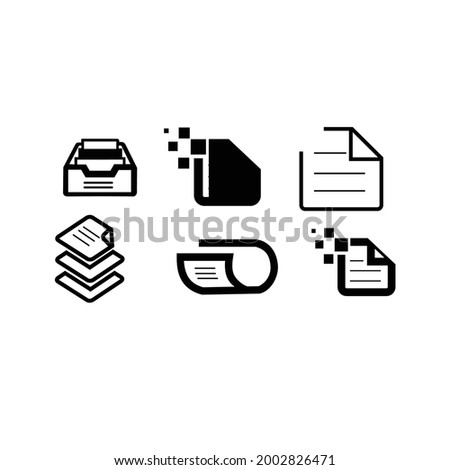 Set of Simple Document Related Colors Line Icons Vector. Contains Icons like Batch Processing, Legal Documents, Clipboard, Downloads, Document Flow and more
