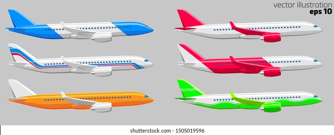 set simple drawing of an airliner