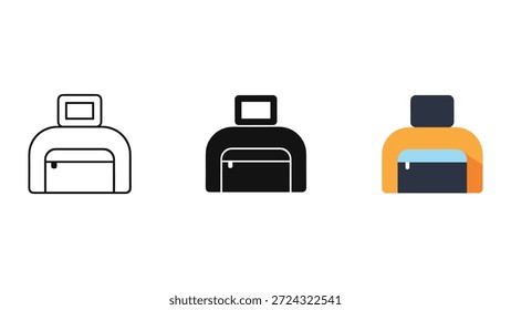 Conjunto de iconos de bolso de lona simple en varios estilos y colores