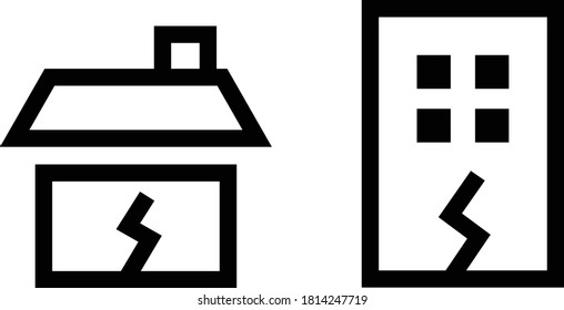A set of simple earthquake icons
