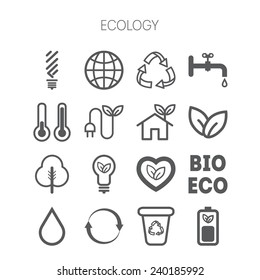 Ecology Icons White Background Stock Vector (Royalty Free) 507324691 ...