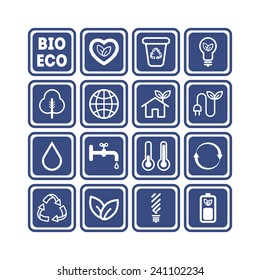 Set of simple ecology icons