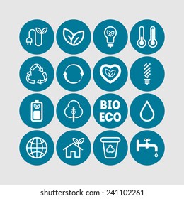Set of simple ecology icons