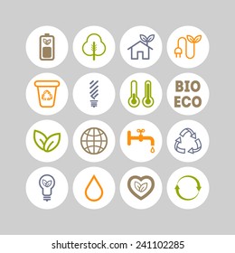 Set of simple ecology icons