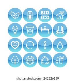 Set of simple ecology icons
