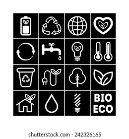 Set of simple ecology icons