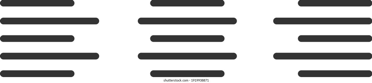Set of Simple Editing and formatting icons for toolbar