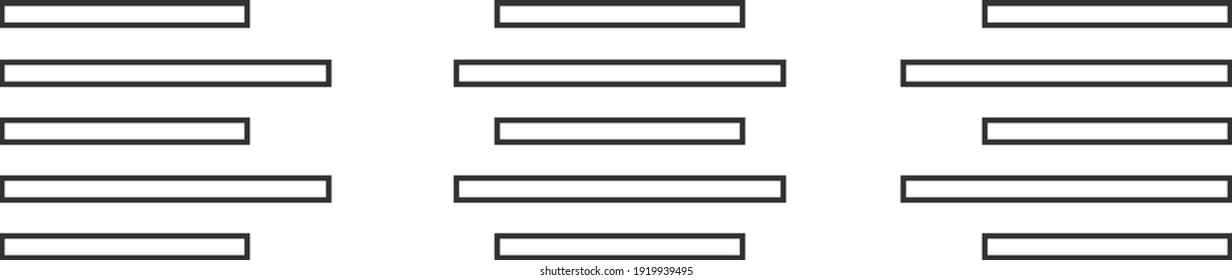 Set of Simple Editing and formatting outline icons for toolbar