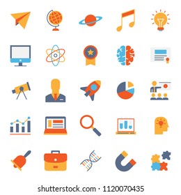 set of simple education icon with flat color, modern concept and editable stroke, use for website asset and infographic pictogram. Lesson, Study, Learning, Courses, Elearning.