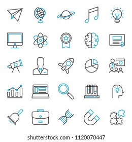 set of simple education line icon with modern concept and editable stroke, use for website asset and infographic pictogram. Lesson, Study, Learning, Courses, Elearning.