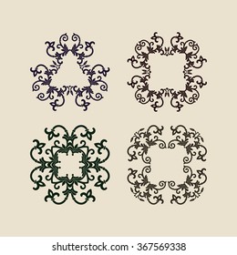 Set of simple and elegant monogram design templates. Vector design.