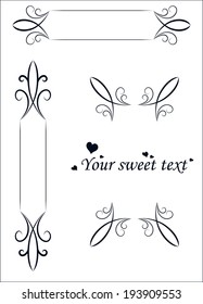 A set of simple elegant vintage black-and-white frames