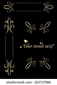 A set of simple elegant vintage gold frames