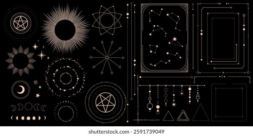 Set of simple elements for design in an esoteric space style