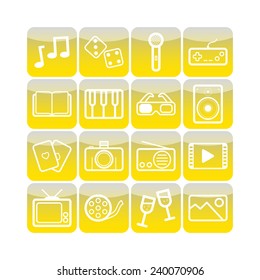 Set of simple entertainment icons