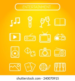 Set of simple entertainment icons