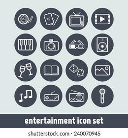 Set of simple entertainment icons
