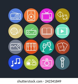 Set of simple entertainment icons