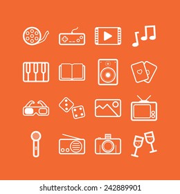 Set of simple entertainment icons