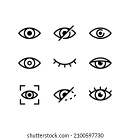 Satz von einfachen Augen-Icon-Illustration Design, verschiedene Augentymbol-Sammlung Vektorgrafik
