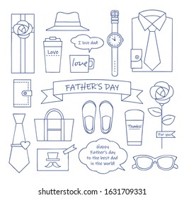 Set of simple father's day elements