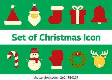 Set of Simple Filled Christmas Icon. Christmas Holiday Icon. High Quality Vector Icon