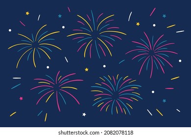 Set of simple firework vector