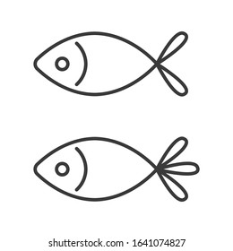 Set of simple fish icons. Vector illustration