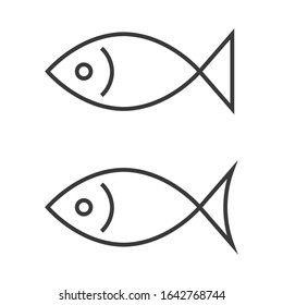 Set of simple fish icons. Vector illustration