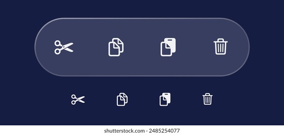 Set of Simple Flat Copy, cut, delete and Paste Icons Illustration Design, Copy Paste Symbol Collection with Outlined Style Template Vector.