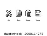 Set of Simple Flat Copy Paste Icon Illustration Design, Copy Paste Symbol Collection with Outlined Style Template Vector