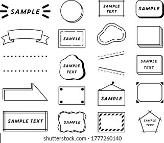 Set of simple and flat design frames