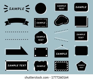 Set of simple and flat design frames