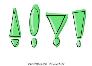 A set of of simple flat exclamation marks. Good for any project.