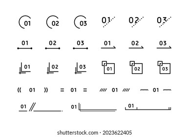 A set of simple, flat frames for numbers.