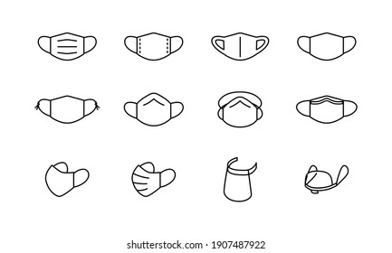 A set of simple, flat icons with various masks.
