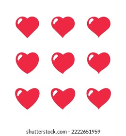 Set of simple flat love vector for decorative